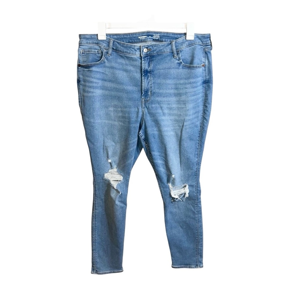 Old Navy Jeans Women’s 18 Rockstar Super Skinny Extra High-Rise Distressed 38x28
